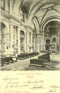 Cartolina originale da collezione 1900 IMOLA (BO) Interno della chiesa di Sant'Agostino *Cartolina FP VG 1