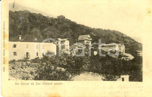Cartolina originale da collezione 1901 SAINT-VINCENT (AO) Scorcio dell'abitato *Cartolina FP VG DANNEGGIATA 1
