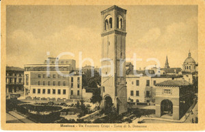 Cartolina originale da collezione 1947 MANTOVA Via Francesco CRISPI con Torre SAN DOMENICO *Cartolina FP VG 1