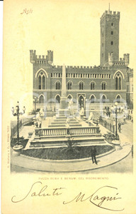 Cartolina originale da collezione 1900 ca ASTI Piazza ROMA e monumento del Risorgimento Cartolina FP NV 1