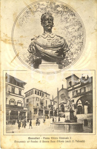 Cartolina originale da collezione 1915 MONCALIERI TO Piazza VITTORIO EMANUELE II monumento AMEDEO SAVOIA FP VG 1