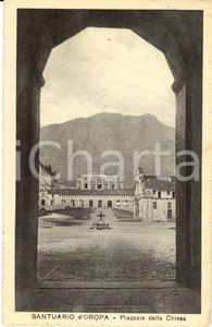 Cartolina originale da collezione 1928 SANTUARIO DI OROPA (BI) Il piazzale della chiesa *Cartolina postale FP VG 1