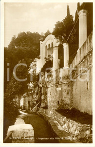 Cartolina originale da collezione 1930 ca ANACAPRI (NA) Ingresso alla villa SAN MICHELE *Cartolina postale FP NV 1