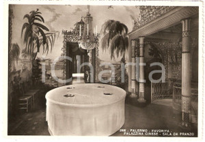 Cartolina originale da collezione 1955 ca PALERMO Parco della FAVORITA Palazzina cinese Sala da pranzo Cartolina 1