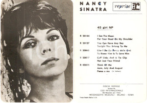 Cartolina originale da collezione 1960 ca MUSICA Nancy SINATRA Discografia *Foto seriale DISCHI REPRISE 1
