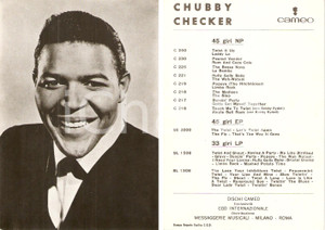 Cartolina originale da collezione 1960 ca MUSICA Chubby CHECKER Discografia Foto seriale DISCHI CAMEO 1