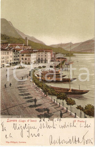 Cartolina originale da collezione 1904 LOVERE (BG) Panorama con LAGO D'ISEO *Cartolina ANIMATA FP VG 1
