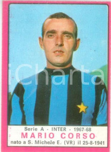 Oggetto da collezione cartaceo PANINI  CALCIATORI 1967  1968 Figurina valida Mario CORSO Serie A INTER 1