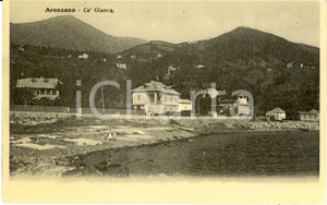Cartolina originale da collezione 1935 ca ARENZANO (GE) La spiaggia e la Ca' GIANCA *Cartolina ANIMATA FP NV 1