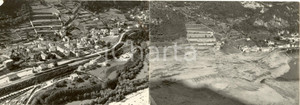 Cartolina originale da collezione 1963 LONGARONE BL VAL PIAVE Veduta prima e dopo disastro del VAJONT Doppia NV 1