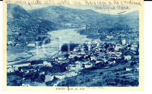 Cartolina originale da collezione 1943 VARZI (PV) Panorama *Cartolina all'ing. Attilio STECCANELLA dalla figlia 1