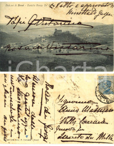 Autografo originale 1922 BRONI PV Rocca de  Giorgi Cartolina Rosa GIORGI DI VISTARINO FP VG 1