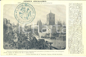 Cartolina originale da collezione 1905 ca Cartolina Reggimento GENOVA CAVALLERIA a Governolo *Vittorio MANASSERO 1