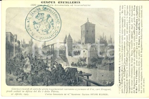 Cartolina originale da collezione 1905 ca Cartolina Reggimento GENOVA CAVALLERIA a Governolo Vittorio MANASSERO 1