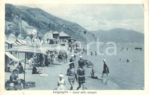 Cartolina originale da collezione 1930 LAIGUEGLIA SV Donne in spiaggia con ombrellino Cartolina FP VG 1