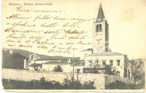 Cartolina originale da collezione 1903 COAZZE (TO) La Chiesa Parrocchiale di Santa Maria *Cartolina FP VG 1