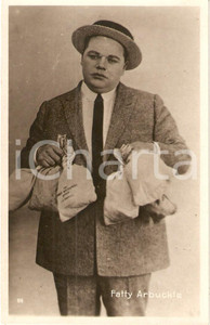 Fotografia d epoca originale 1920 ca CINEMA Attore Fatty ARBUCKLE Portrait Cartolina 1
