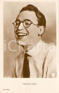Fotografia d'epoca originale 1930 ca CINEMA Actor Harold LLOYD Portrait *Cartolina PARAMOUNT 1