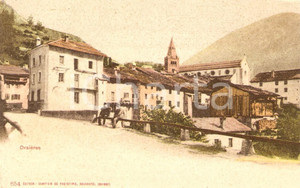 Cartolina originale da collezione 1900 ca ORSIERES SVIZZERA Scorcio del paese Cartolina ANIMATA FP NV 1