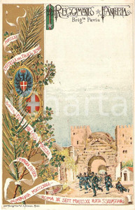 Cartolina originale da collezione 1900 ca BRIGATA PAVIA 27Â° Reggimento Fanteria *Cartolina ILLUSTRATA 1
