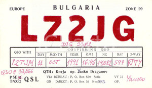 Cartolina originale da collezione 1991 KNEZHA BULGARIA Radio Club Cartolina QSL 1