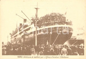 Cartolina originale da collezione 1935 NAPOLI Partenza dei militari per AFRICA ORIENTALE Cartolina FG NV 1