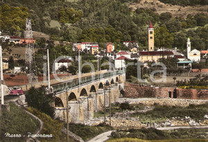 Cartolina originale da collezione 1967 MAZZO DI VALTELLINA (SO) Panorama con ponte sull'ADDA *Cartolina FG VG 1