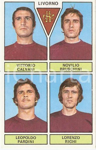 Oggetto da collezione cartaceo PANINI CALCIATORI 1971  1972 Figurina LIVORNO Calvani Bruschini Pardini Righi 1 1