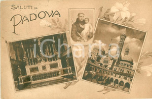 Cartolina originale da collezione 1918 PADOVA Vedutine basilica SANT ANTONIO Altare Chiostro Cartolina FP VG 1