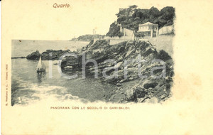 Cartolina originale da collezione Quarto dei Mille anni  20, lungomare con vela 1
