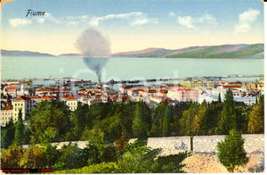 Cartolina originale da collezione 1920 circa FIUME (ISTRIA) Panorama del PORTO *Cartolina FP NV 1