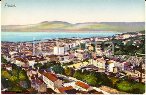 Cartolina originale da collezione Fiume anni '30 - Croatia Croazia *Vedutina colorata NV 1