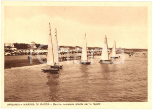 Cartolina originale da collezione 1942 MARINA DI MASSA (MS) Barche pronte per regata FG 1