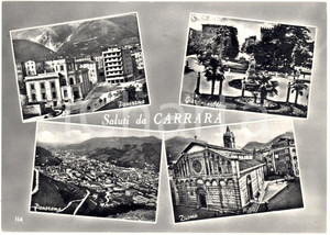 Cartolina originale da collezione 1969 CARRARA (MS) Vedutine saluti da Carrara FG NV 1