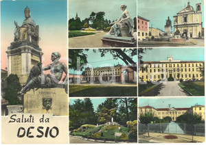 Cartolina originale da collezione 1961 DESIO (MB) Saluti da DESIO Vedutine FG VG 1