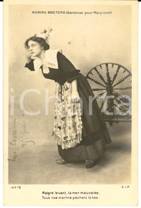 Cartolina originale da collezione 1904 Marins bretons -  Berceuse pour MARYVONE - MalgrÃ© le vent *Postcard FP NV 1