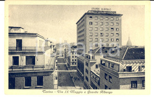 Cartolina originale da collezione 1930 TORINO Via IX Maggio e Albergo PRINCIPI DI PIEMONTE *Cartolina FP NV 1