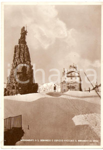 Cartolina originale da collezione 1949 LA THUILE (AO) Monumento a S.Bernardo e Ospizio *Cartolina postale FG VG 1