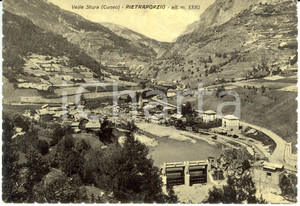 Cartolina originale da collezione 1950 ca PIETRAPORZIO (CN) Panorama Valle Stura *Cartolina postale FG NV 1