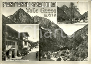 Cartolina originale da collezione 1955 SANT'ANNA DI VALDIERI (CN) Albergo Ristorante Alpini da Amedeo FG VG 1