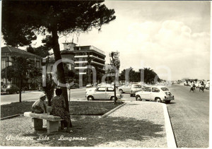 Cartolina originale da collezione 1964 GIULIANOVA LIDO (TE) Lungomare con FIAT 500 e 600 *FG VG 1