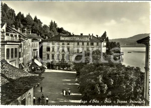 Cartolina originale da collezione 1950 ca ORTA NO Piazza principale con Albergo Orta Cartolina FG NV 1