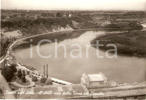 Cartolina originale da collezione 1955 ca TREZZO SULL'ADDA (MI) Fiume ADDA visto dalla Torre del castello *FG NV 1