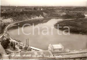 Cartolina originale da collezione 1955 ca TREZZO SULL ADDA MI Fiume ADDA visto dalla Torre del castello FG NV 1