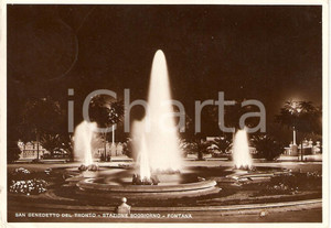 Cartolina originale da collezione 1938 SAN BENEDETTO DEL TRONTO (AP) Panorama notturno con FONTANA Cartolina FG VG 1