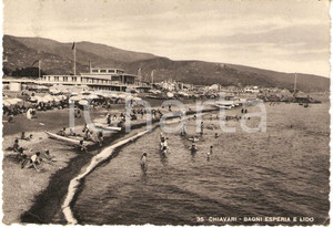 Cartolina originale da collezione 1949 CHIAVARI GE Lido BAGNI ESPERIA Cartolina Animata FG VG 1