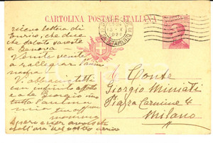 Autografo originale 1918 GENOVA Marchesa Augusta PLATTIS al figlio Giorgio MINIATI *AUTOGRAFO 1