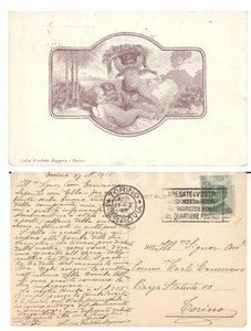 Autografo originale 1925 TORINO Luisa ROGGERO VANDONE su monumento con Ermindo VIGNALI Autografo 1