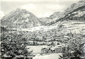 Cartolina originale da collezione 1960 BORMIO (SO) Panorama invernale *Cartolina postale FG VG 1