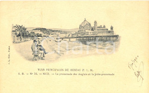 Cartolina originale da collezione 1900 NICE (F) La promenade des Anglais - jetÃ©e promenade *Cartolina animata FP 1